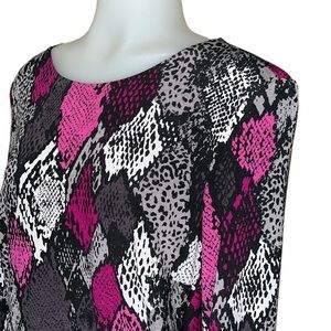 NINE WEST Faux Wrap DRESS~sz 6~3/4 Sleeves